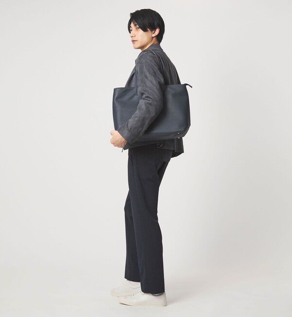 UNITED ARROWS green label relaxing「シボ レザーライク ジップ トート バッグ」|トートバッグ|