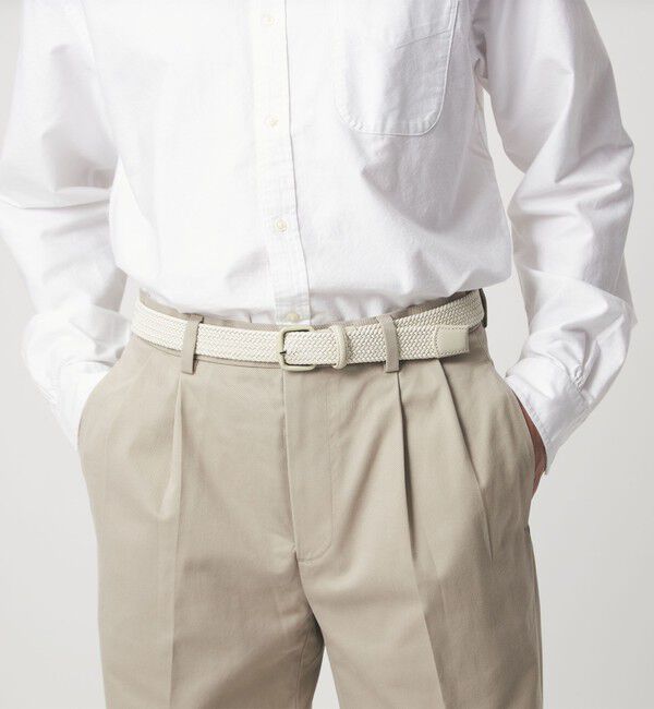 UNITED ARROWS green label relaxing「レザー バックル ゴムメッシュ ベルト」|ベルト|