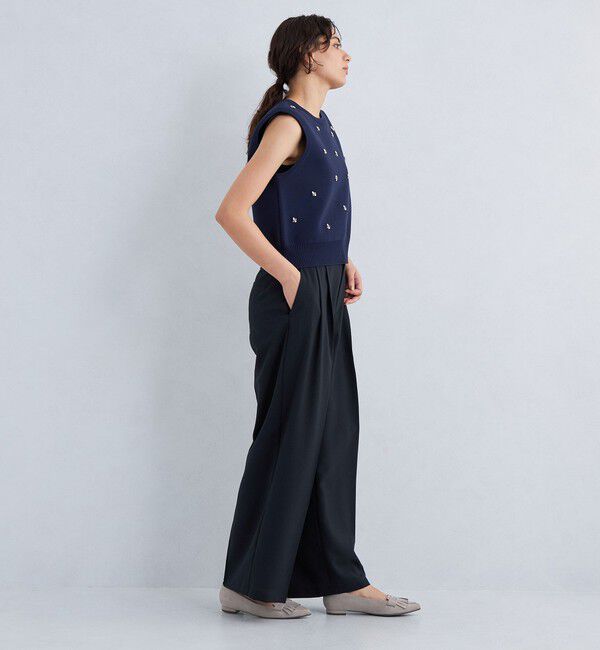 UNITED ARROWS green label relaxing「【WEB限定】ポインテッド キルト フラットシューズ（1.5cmヒール) -撥水-」|パンプス|
