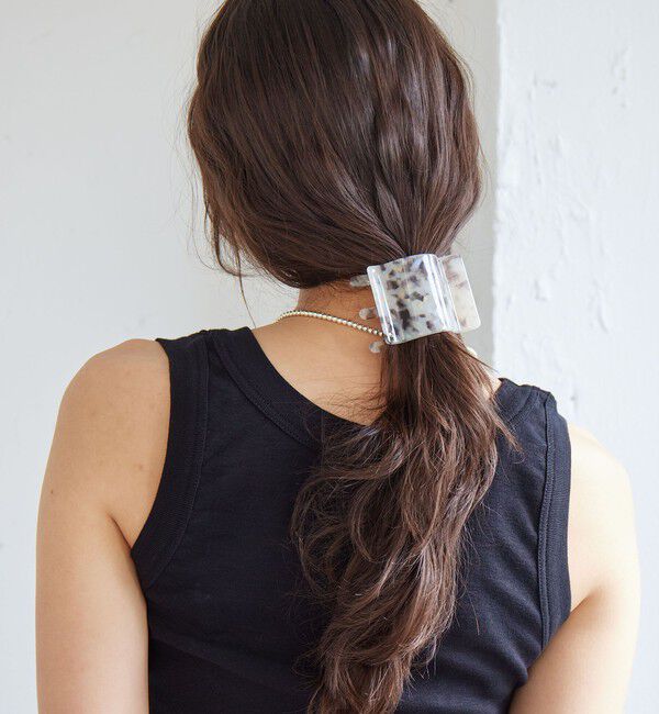 UNITED ARROWS green label relaxing「【WEB限定】スクエアマーブル ヘアクリップ」|ヘアバンド|