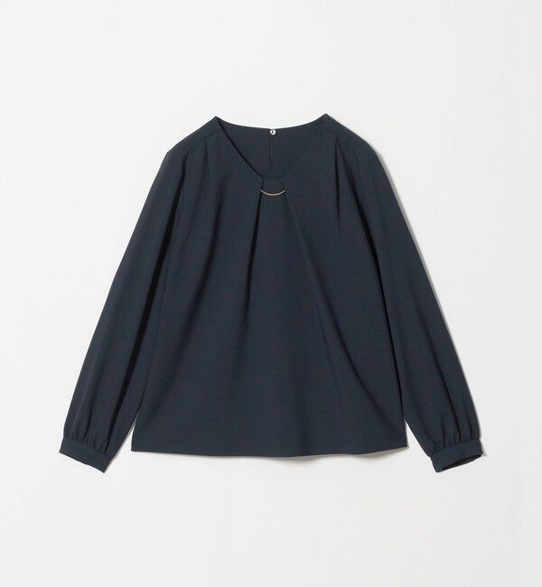 UNITED ARROWS green label relaxing「チャーム付き ブラウス マシンウォッシャブル 吸水速乾」|シャツ・ブラウス|NAVY