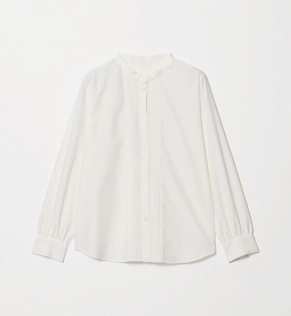 UNITED ARROWS green label relaxing「ピンタック レース ブラウス マシンウォッシャブル」|シャツ・ブラウス|WHITE
