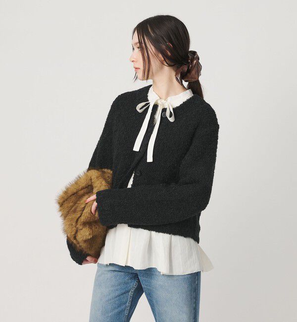 BEAUTY&YOUTH UNITED ARROWS「アルパカブレンド ブークレ ニットカーディガン」|カーディガン|BLACK