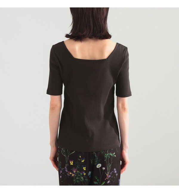 BEAMS SELECTION for WOMEN「【別注】スタイリスト佐藤佳菜子 &times; SLOANE / スクエアネック リブ Tシャツ」|Tシャツ・カットソー|