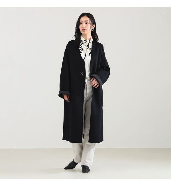 Demi-Luxe BEAMS 「リバー Vネック ロングコート」|ダッフルコート|