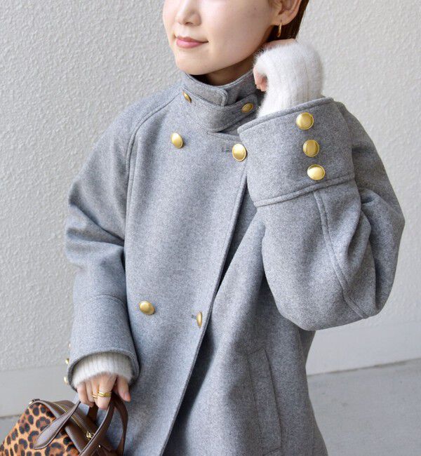 SHIPS for women「【WEB限定】〈手洗い可能〉ウール ライク ジャージー メルトン 2WAY Pコート」|ピーコート|