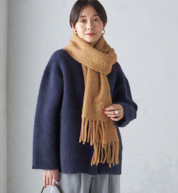 SHIPS for women「刺繍 モへヤ ミックス マフラー」|マフラー|