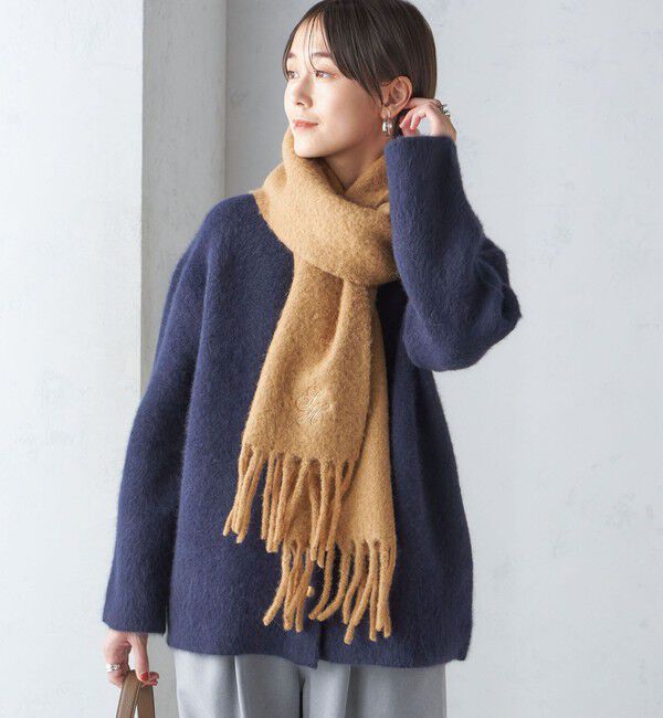SHIPS for women「刺繍 モへヤ ミックス マフラー」|マフラー|