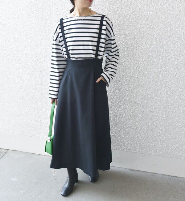 SHIPS any「SHIPS any:〈洗濯機可能〉オックス フレア サスペンダースカート［NAVY BLUE］」|スカート|