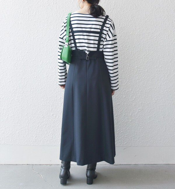 SHIPS any「SHIPS any:〈洗濯機可能〉オックス フレア サスペンダースカート［NAVY BLUE］」|スカート|