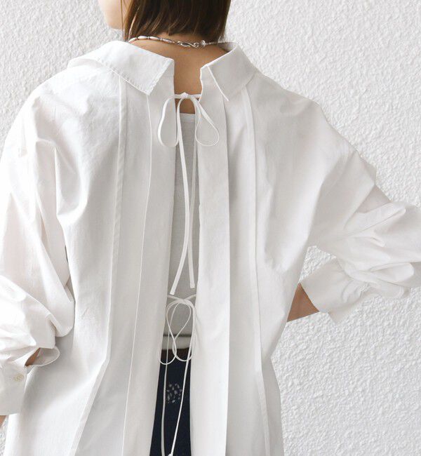 SHIPS for women「【WEB限定】〈洗濯機可能〉バックデザイン レギュラーカラー シャツ」|シャツ・ブラウス|