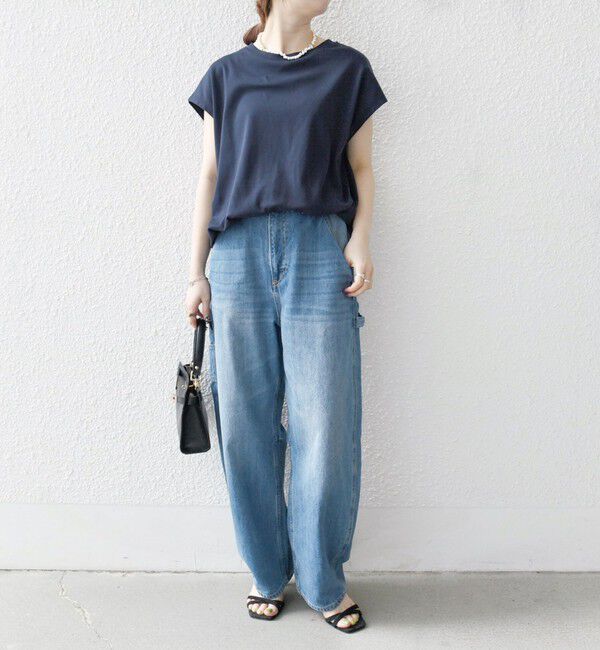 SHIPS any「〈接触冷感/汗染み防止加工/洗濯機可能〉ドロスト フレンチスリーブ TEE」|Tシャツ・カットソー|