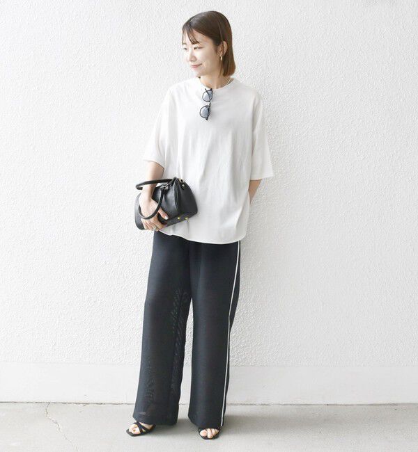 SHIPS any「〈接触冷感/汗染み防止加工/洗濯機可能〉ラウンドヘム クルー ビッグ TEE」|Tシャツ・カットソー|