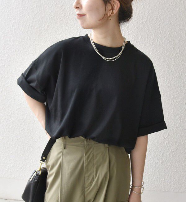 SHIPS any「〈接触冷感/汗染み防止加工/洗濯機可能〉ラウンドヘム クルー ビッグ TEE」|Tシャツ・カットソー|