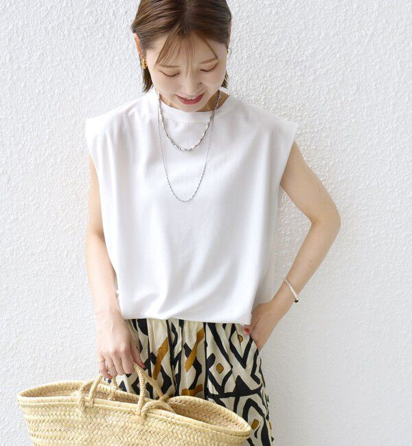 SHIPS for women「〈接触冷感〉ポンチ ノースリーブ プルオーバー」|Tシャツ・カットソー|