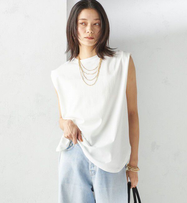SHIPS for women「〈接触冷感〉ポンチ ノースリーブ プルオーバー」|Tシャツ・カットソー|