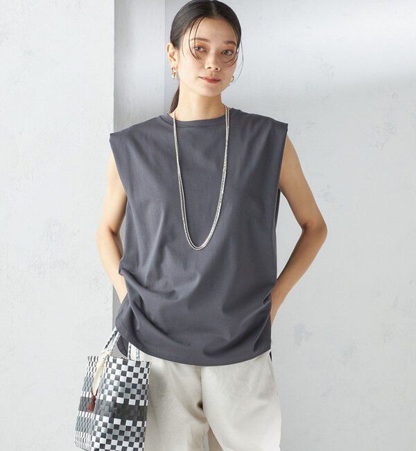 SHIPS for women「〈接触冷感〉ポンチ ノースリーブ プルオーバー」|Tシャツ・カットソー|