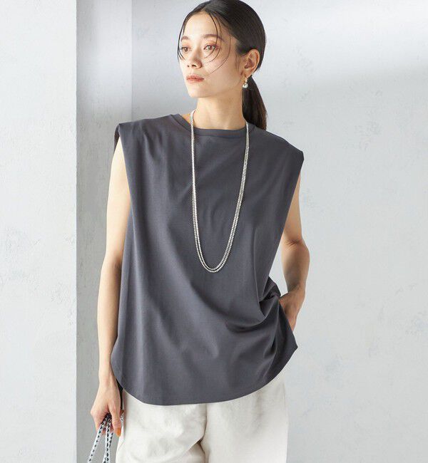 SHIPS for women「〈接触冷感〉ポンチ ノースリーブ プルオーバー」|Tシャツ・カットソー|