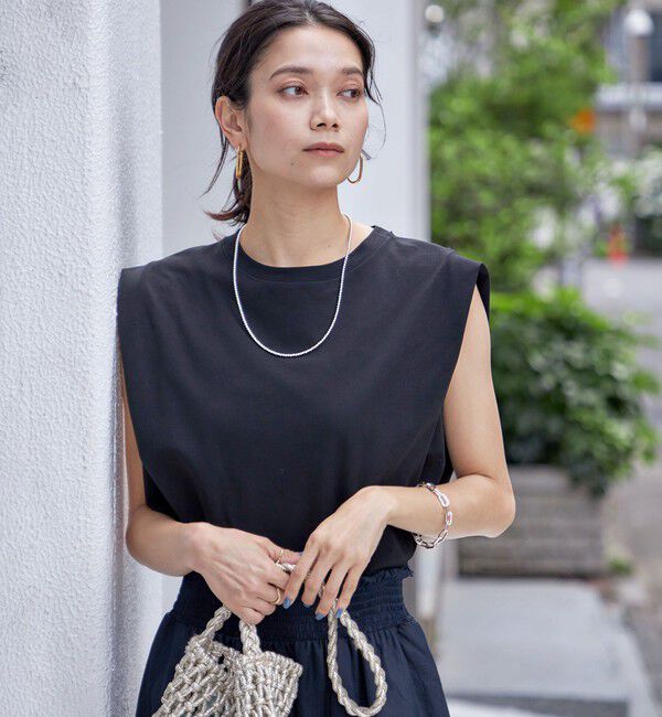SHIPS for women「〈接触冷感〉ポンチ ノースリーブ プルオーバー」|Tシャツ・カットソー|