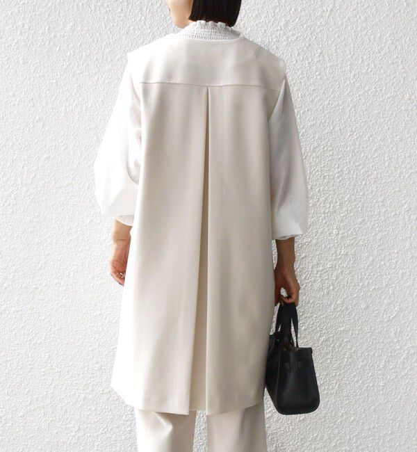 SHIPS for women「【SHIPS別注】kaene:〈洗濯機可能〉ダンボール フリル ロング ジレ（セレモニー対応可）」|ベスト・ジレ|