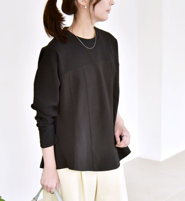 quaranciel「quaranciel:〈洗濯機可能〉カットジョーゼット ドッキング コルセット プルオーバー」|Tシャツ・カットソー|