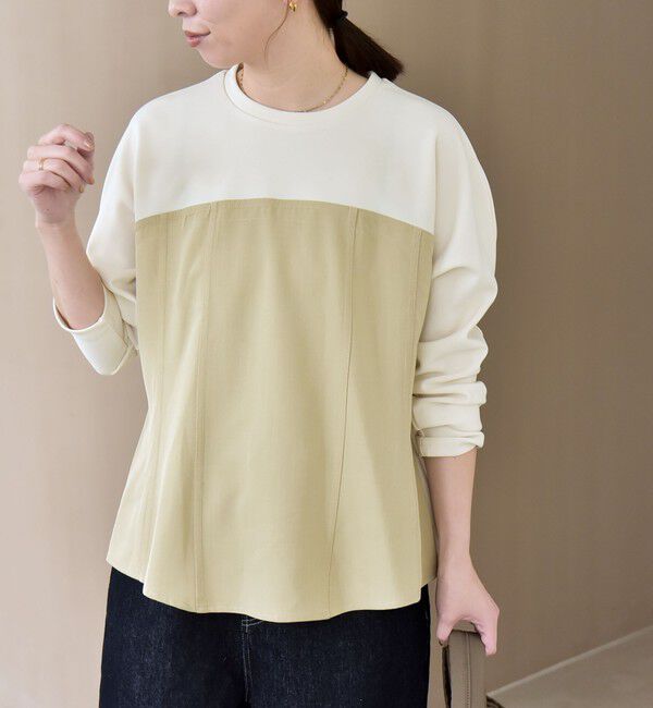 quaranciel「quaranciel:〈洗濯機可能〉カットジョーゼット ドッキング コルセット プルオーバー」|Tシャツ・カットソー|