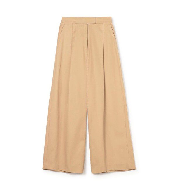 TOMORROWLAND collection「コットンギャバジン タックワイドパンツ」|その他|45 キャメル