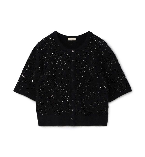 DES PRES「フォックスカシミヤ ハーフスリーブカーディガン」|カーディガン|18 ブラック系