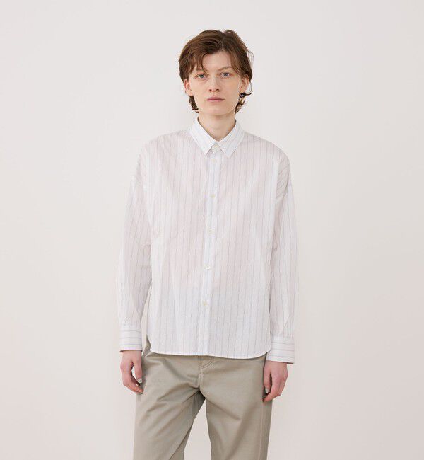 GALERIE VIE「コットンシルクブロード ドロップショルダーシャツ」|シャツ・ブラウス|