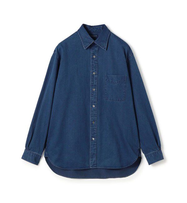 TOMORROWLAND MENS「コットンインディゴ セミワイドカラーシャツ CANCLINI」|シャツ・ブラウス|65 ブルー