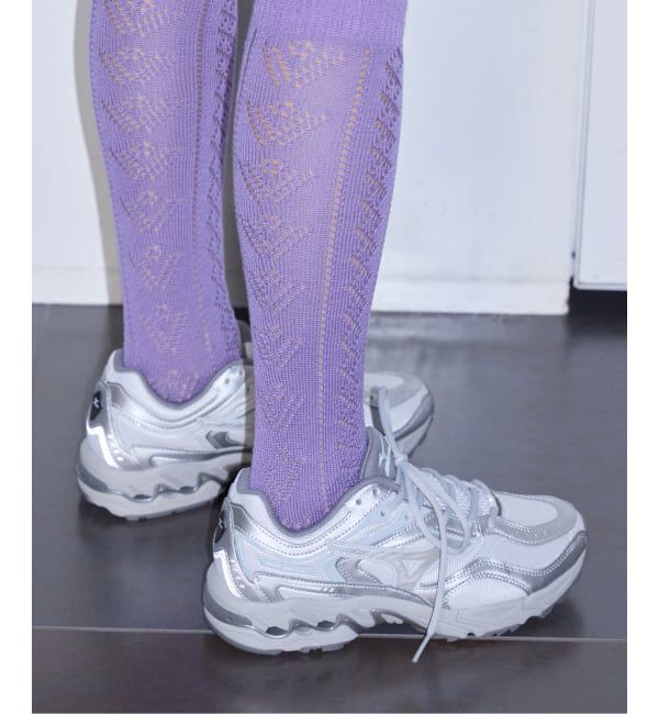  「babaco Eylet Knee High Socks BA02-BT17HS：靴下」|ソックス|パープル