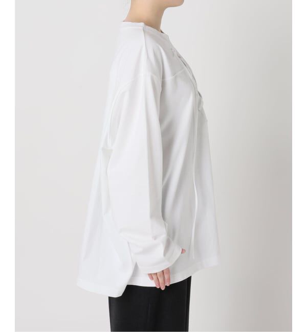  「《追加3》[THE MOOD]レースアップロングTシャツ」|Tシャツ・カットソー|