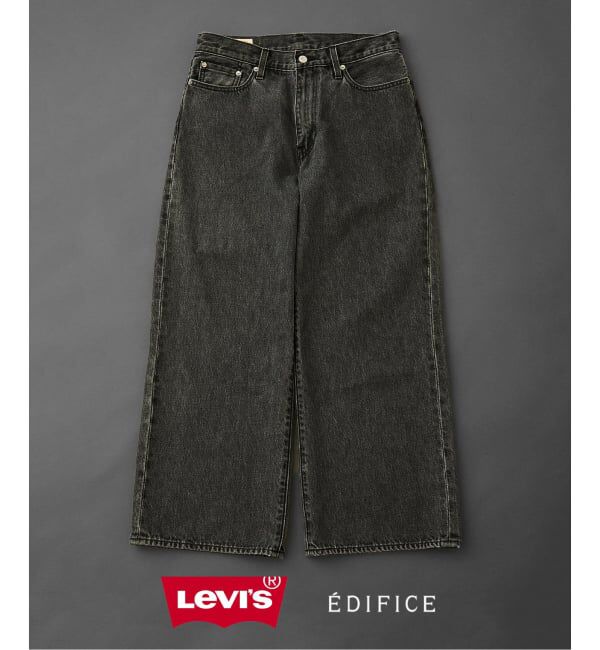 EDIFICE「Levi&rsquo;s(リーバイス) 別注 Baggy Wide Leg デニムパンツ ASH BLACK（L28）」|デニム|グレー