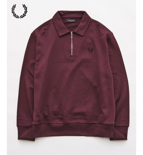 417 EDIFICE「FRED PERRY / フレッドペリー HALF ZIP COLLARED SWEATSHIRT」|スウェット・ジャージ|ボルドー
