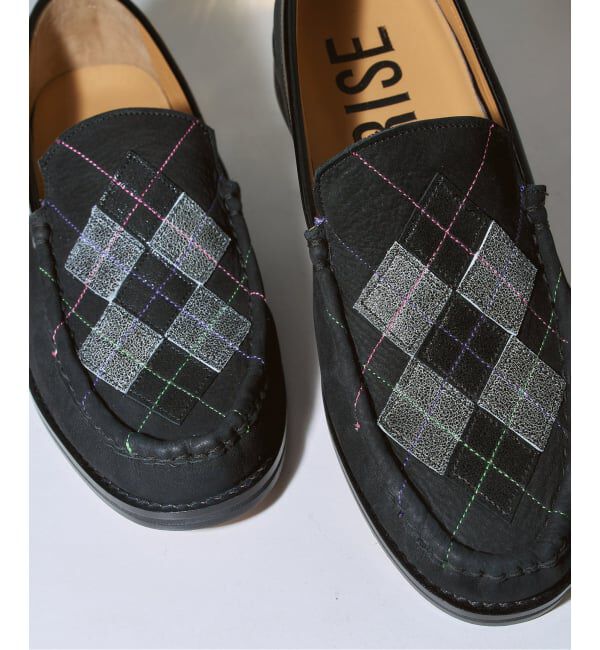 GRISE「《予約/WEB+一部店舗限定》GRISE LEATHER AGYLE ローファー」|ローファー|ブラック