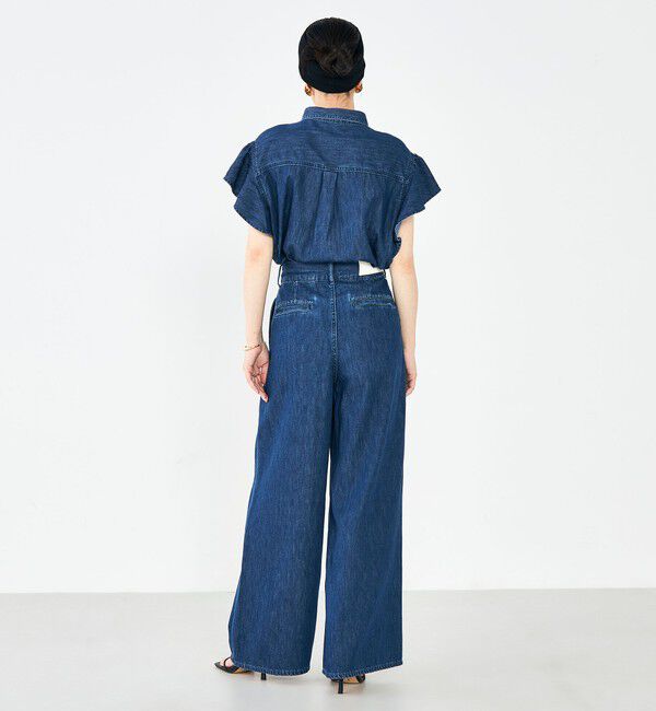 Rie Miller「【RM denim】ラッフルスリーブデニムブラウス」|シャツ・ブラウス|