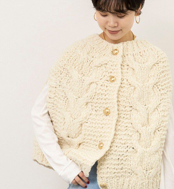 NOLLEY'S sophi「【IRONING/アイロニング】long cable cape」|ニット・セーター|