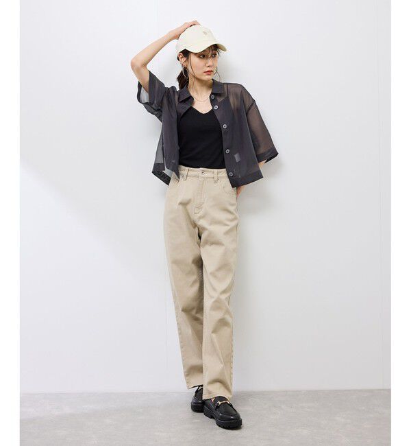 Rope&rsquo;Picnic「【接触冷感】ハーフスリーブシアーシャツ」|シャツ・ブラウス|