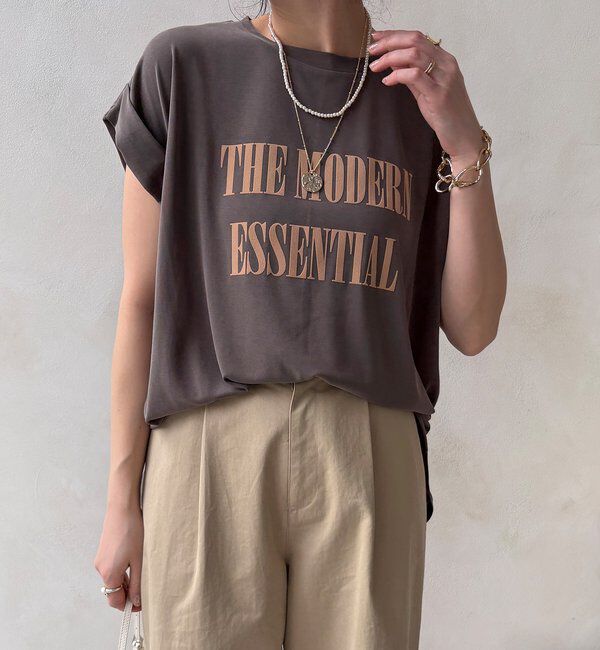  「【セットアップ可能】フロッキー肩タックプリントTEE」|Tシャツ・カットソー|