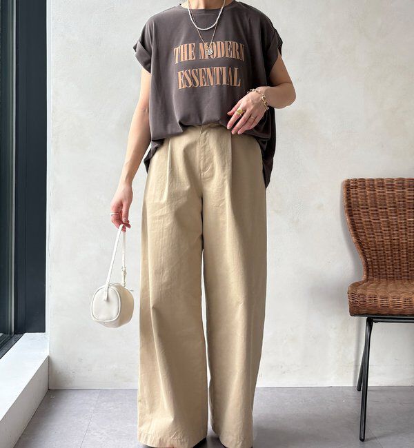  「【セットアップ可能】フロッキー肩タックプリントTEE」|Tシャツ・カットソー|