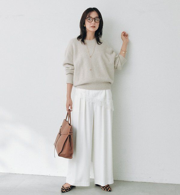  「【4サイズ展開】タックワイドスラックス」|チノ|