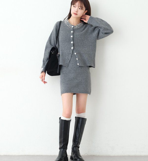  「【WEB限定】ビジューカーディガンセットアップ」|その他|