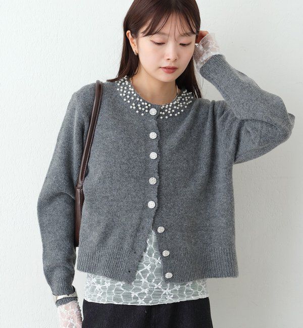  「【WEB限定】ビジューカーディガンセットアップ」|その他|