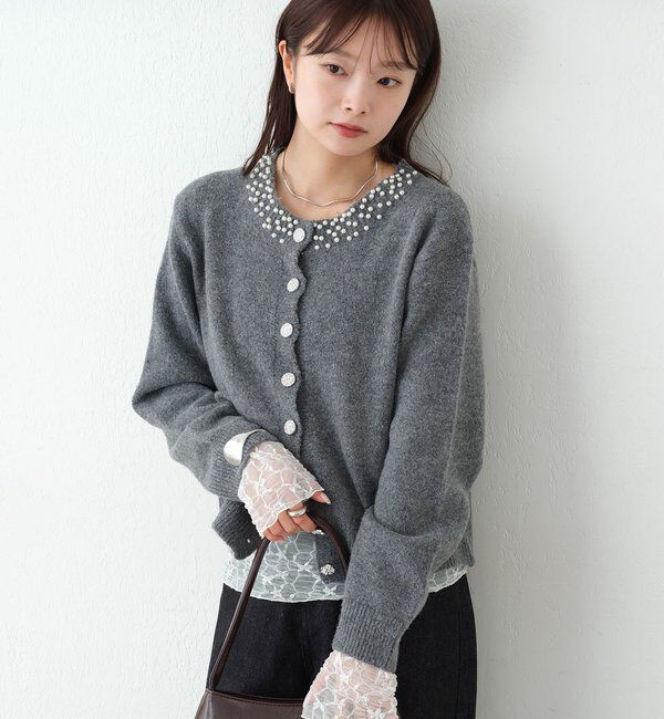  「【WEB限定】ビジューカーディガンセットアップ」|その他|