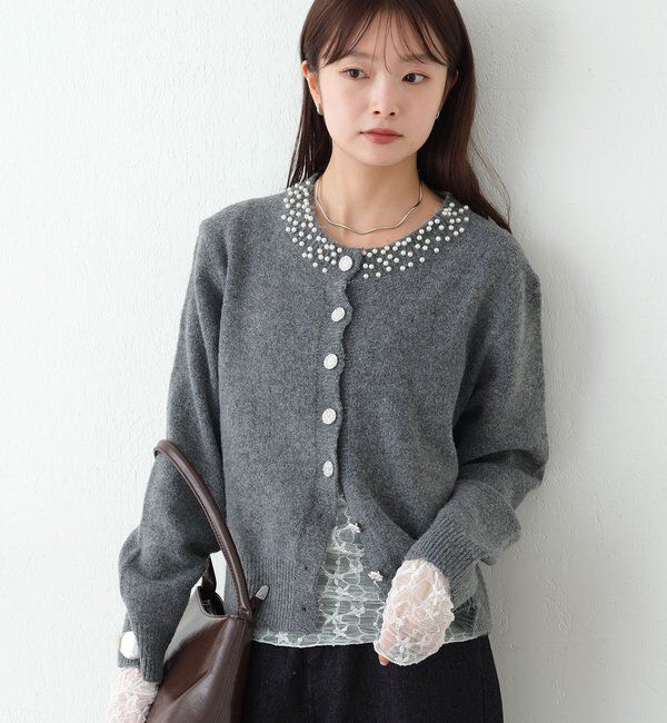  「【WEB限定】ビジューカーディガンセットアップ」|その他|