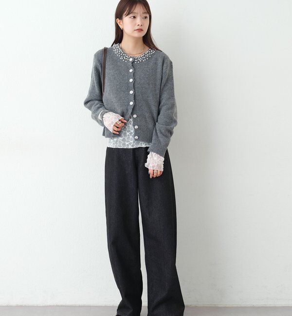  「【WEB限定】ビジューカーディガンセットアップ」|その他|