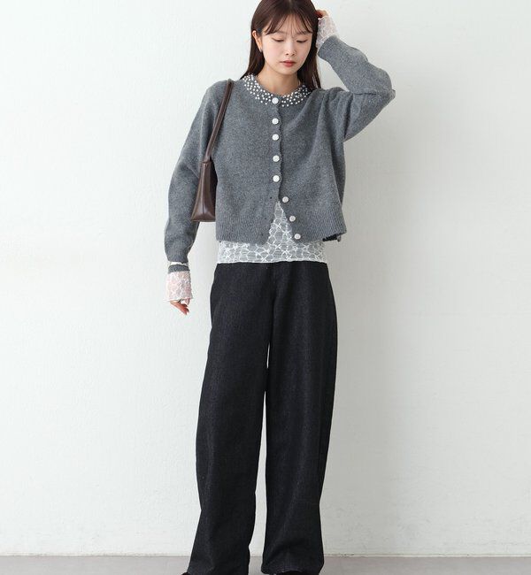  「【WEB限定】ビジューカーディガンセットアップ」|その他|