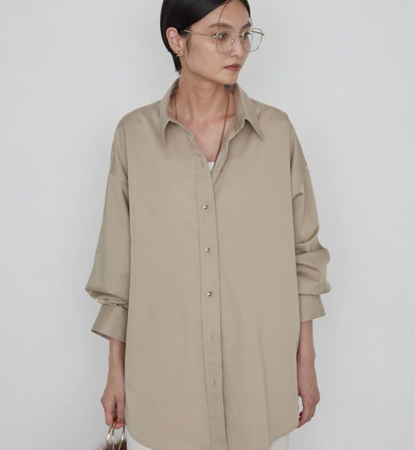  「《WEB限定リバイバルアイテム/累計販売１万枚達成》サテンBIGシャツ」|シャツ・ブラウス|ベージュ