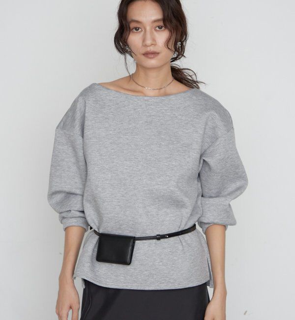  「《着心地抜群/ヘルシーに華奢見え》【JAPAN MADE】オフショルプルオーバー」|Tシャツ・カットソー|グレー