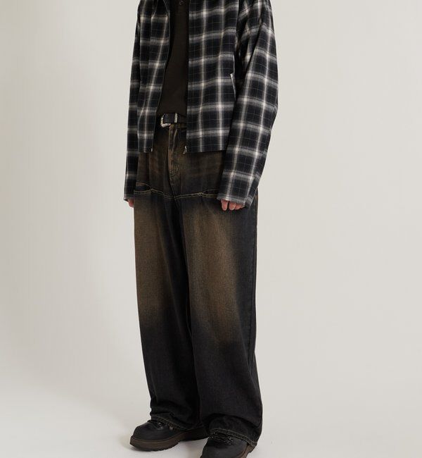  「《UNISEX / サイズ展開あり》スラッシュポケットブラストワイドデニム」|デニム|